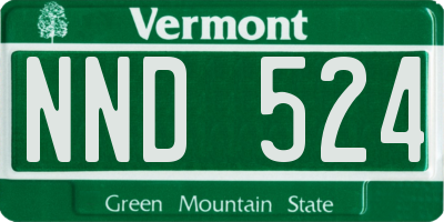 VT license plate NND524