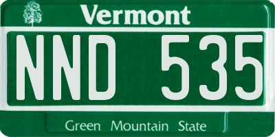 VT license plate NND535