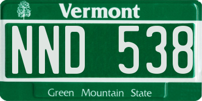 VT license plate NND538