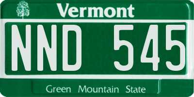 VT license plate NND545