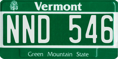 VT license plate NND546