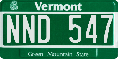 VT license plate NND547