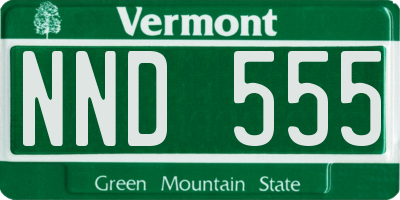 VT license plate NND555