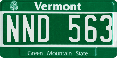 VT license plate NND563