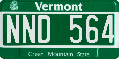 VT license plate NND564