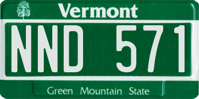 VT license plate NND571