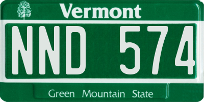 VT license plate NND574