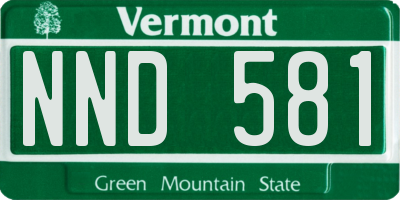VT license plate NND581