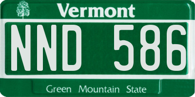 VT license plate NND586