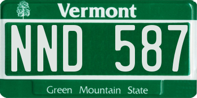 VT license plate NND587