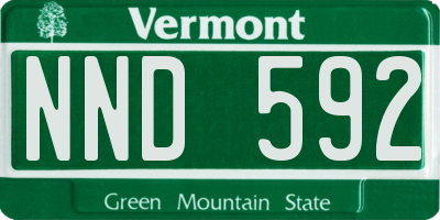 VT license plate NND592