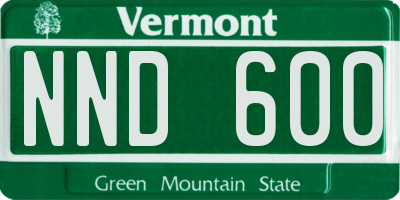 VT license plate NND600