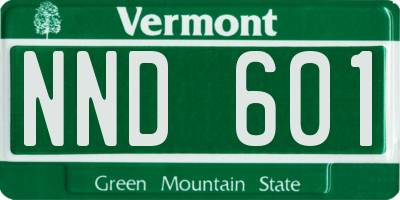 VT license plate NND601