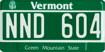 VT license plate NND604