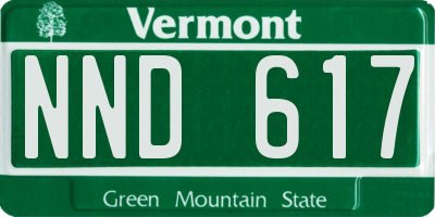 VT license plate NND617
