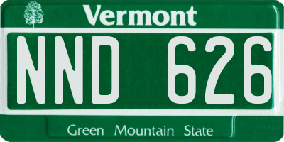 VT license plate NND626