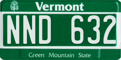 VT license plate NND632