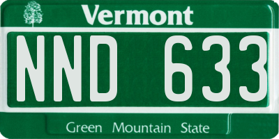 VT license plate NND633