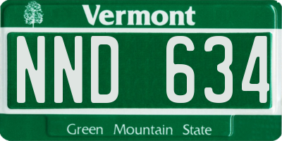 VT license plate NND634