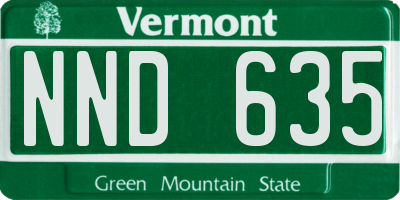 VT license plate NND635
