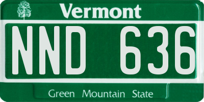 VT license plate NND636