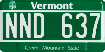 VT license plate NND637