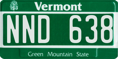 VT license plate NND638