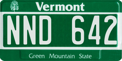 VT license plate NND642