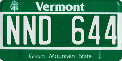 VT license plate NND644