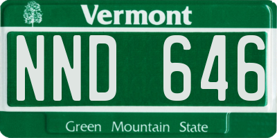VT license plate NND646