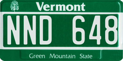 VT license plate NND648