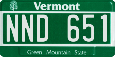 VT license plate NND651