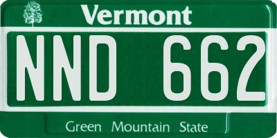VT license plate NND662