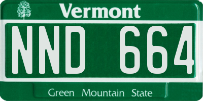 VT license plate NND664