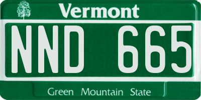 VT license plate NND665