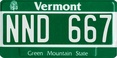 VT license plate NND667