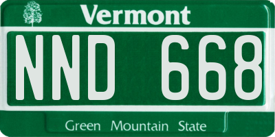 VT license plate NND668