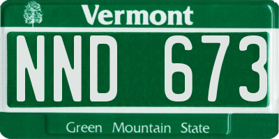 VT license plate NND673