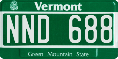 VT license plate NND688