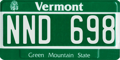 VT license plate NND698