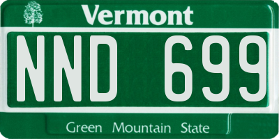 VT license plate NND699