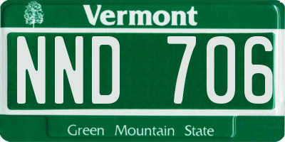 VT license plate NND706