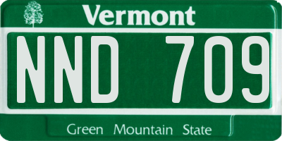 VT license plate NND709