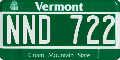 VT license plate NND722