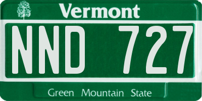 VT license plate NND727