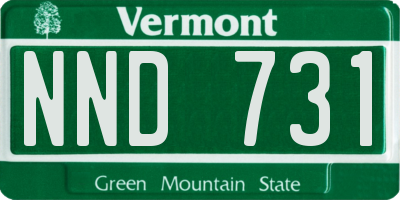 VT license plate NND731