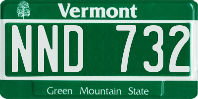 VT license plate NND732
