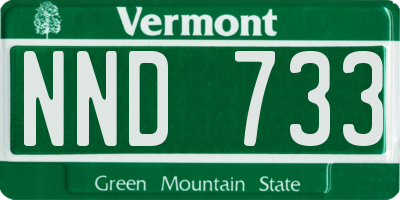 VT license plate NND733