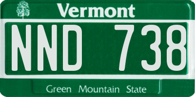 VT license plate NND738