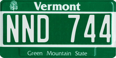 VT license plate NND744